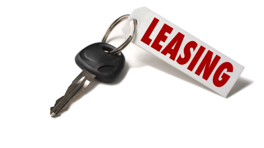 Car Key with Leasing Tag on White